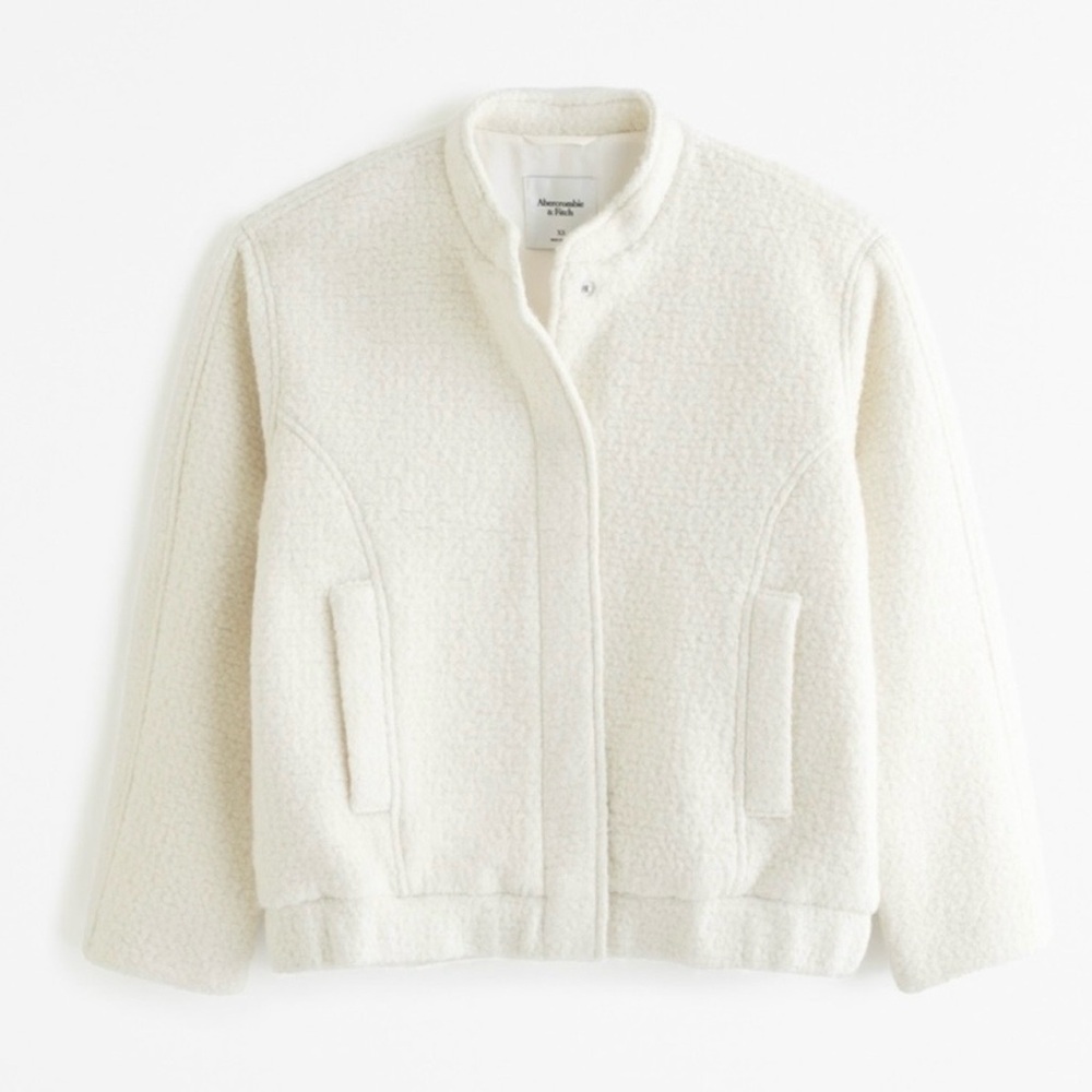 Abercrombie & Fitch White Bomber Jacket